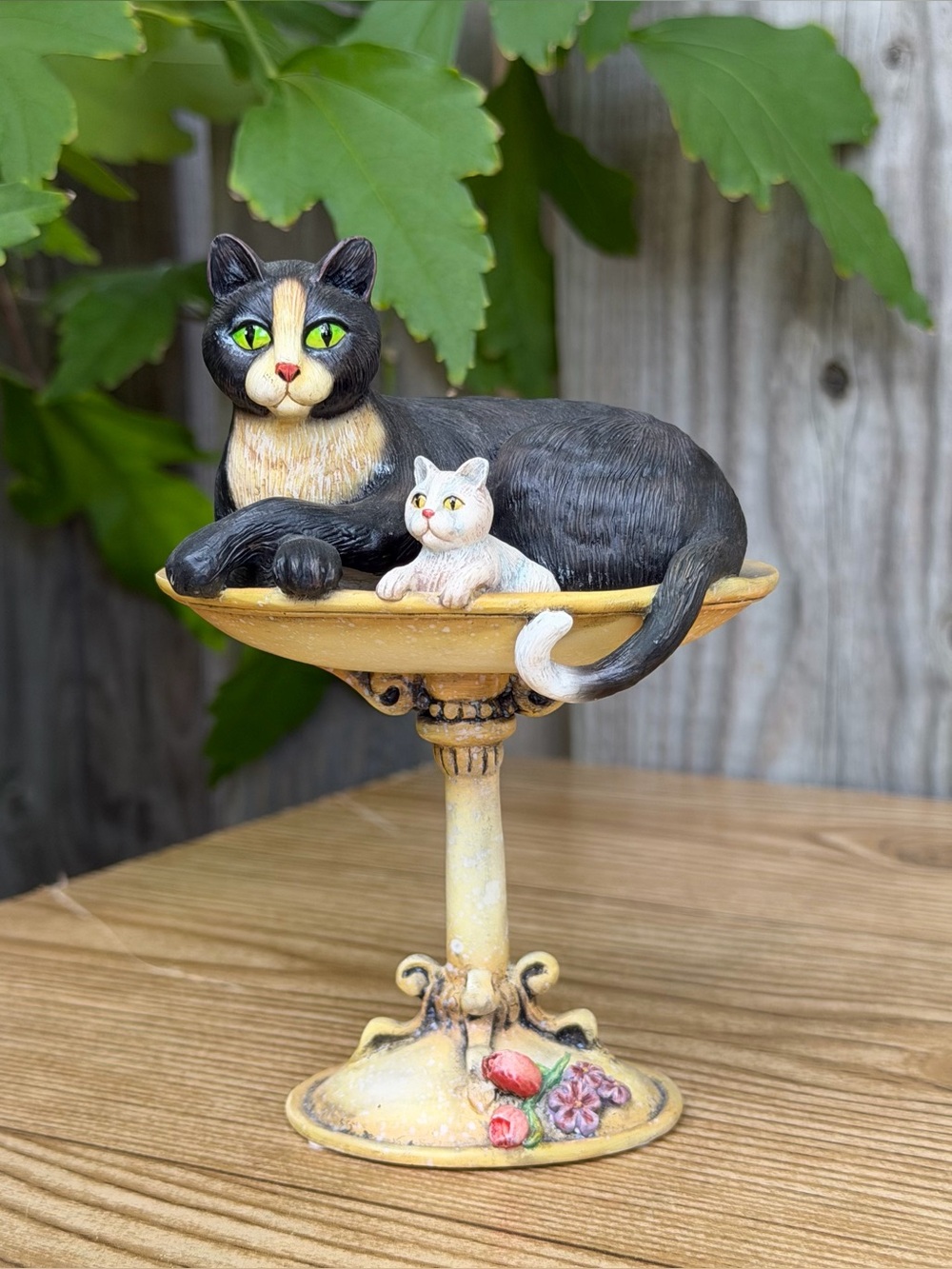 VTG 2000 Lang & Wise 2nd Edition "Keeping Watch" Two Cats On Pedestal Figurine